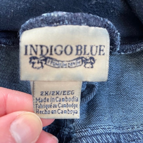 Indigo Blue Women’s Maternity Belly Panel Straight Leg Denim Jeans Pants XL - Picture 4 of 5